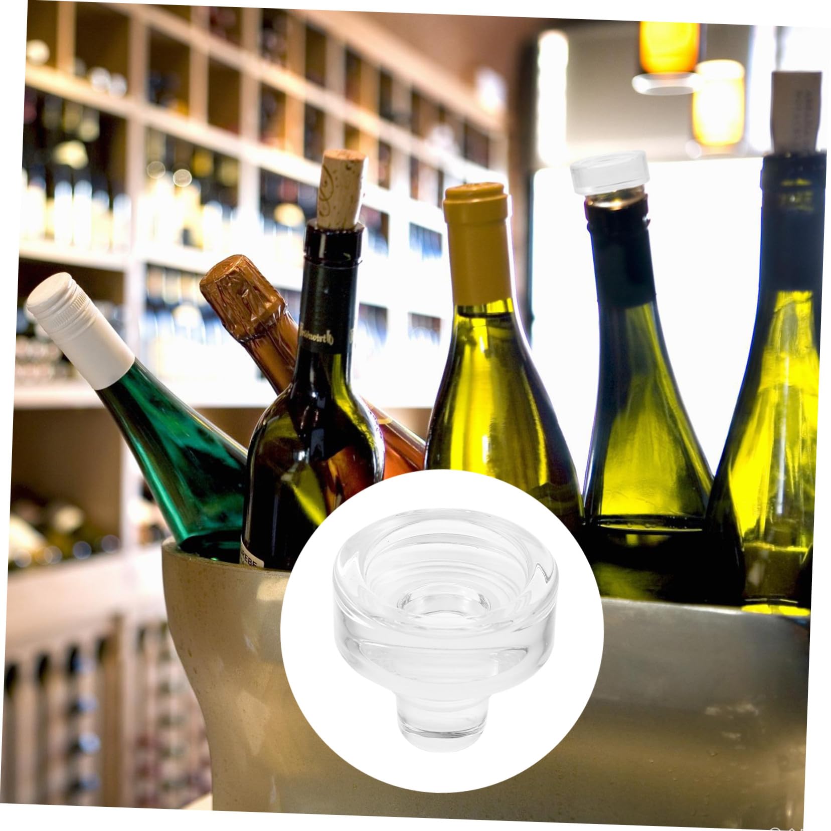 Tapones de Vino T Estilo en Vidrio Transparente, 10 Unidades, Sellador Hermético para Botellas, Apto para Uso Doméstico y Fiestas, Accesorios para Conservación de Bebidas