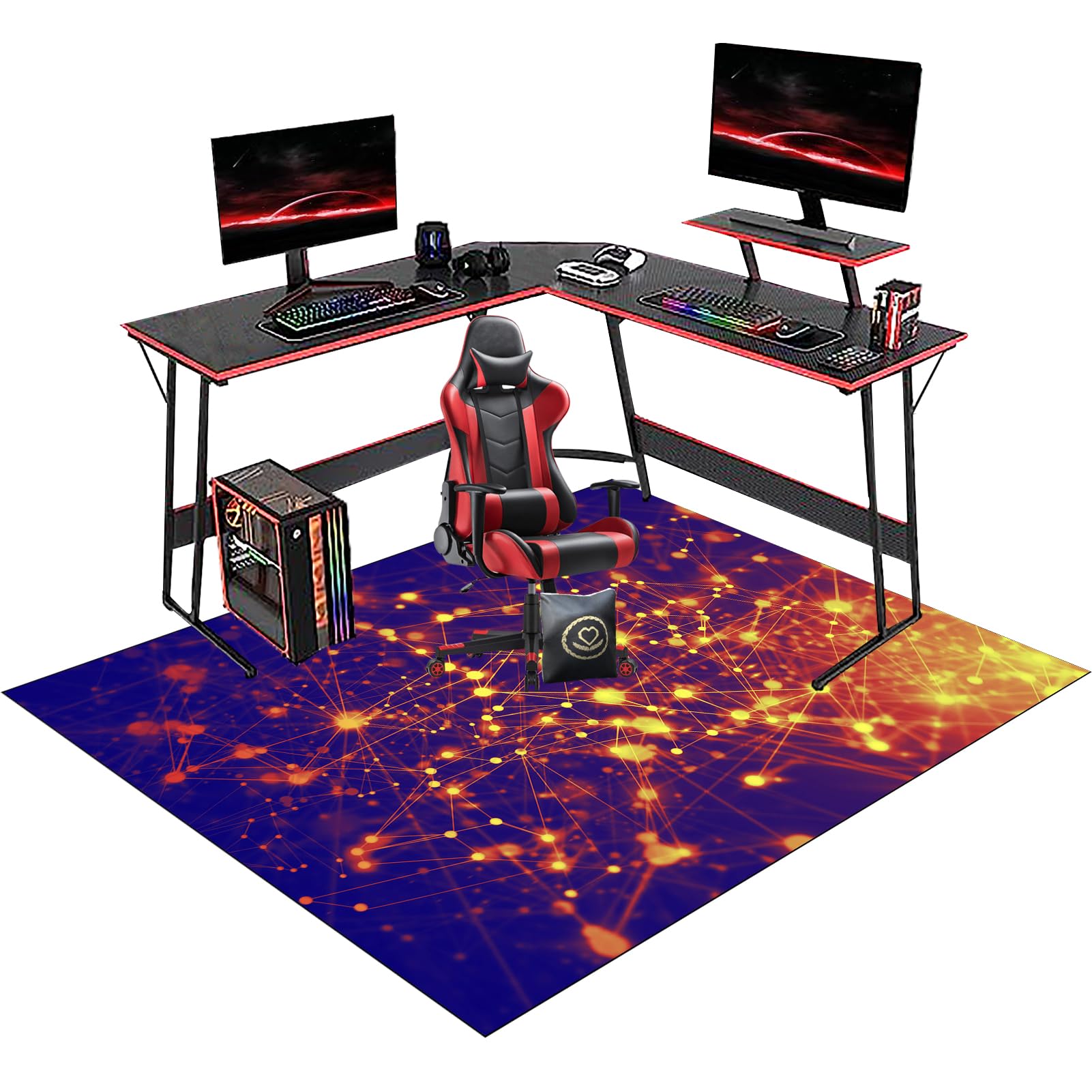 RxiBeFuw Gaming Chair Mat Non-Slip Protective, Office Chair Mats for Parquet, Office Carpet Protector Chair Mat, Floor Protector for Office Chair, Office Chair Mat for Hardwood Floor 70 x 100 cm