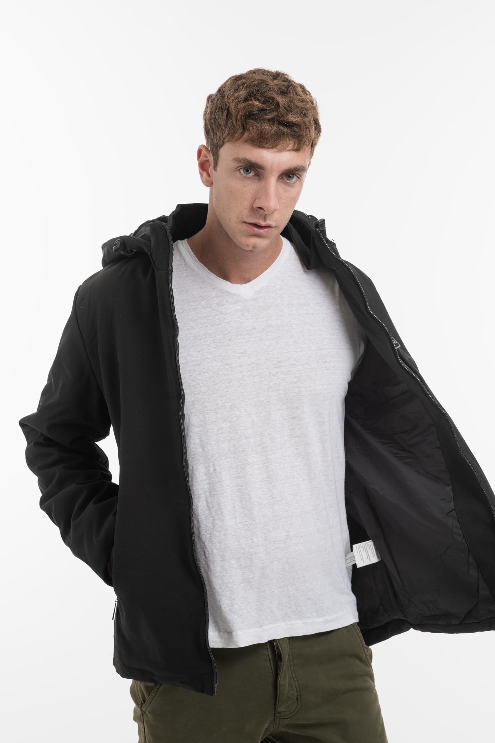 TONY BACKER Giacca Jacket Uomo Invernale Softshell Impermeabile Antivento con Cappuccio Giacca Calda Giubbotto Uomo Trekking Casual 3351
