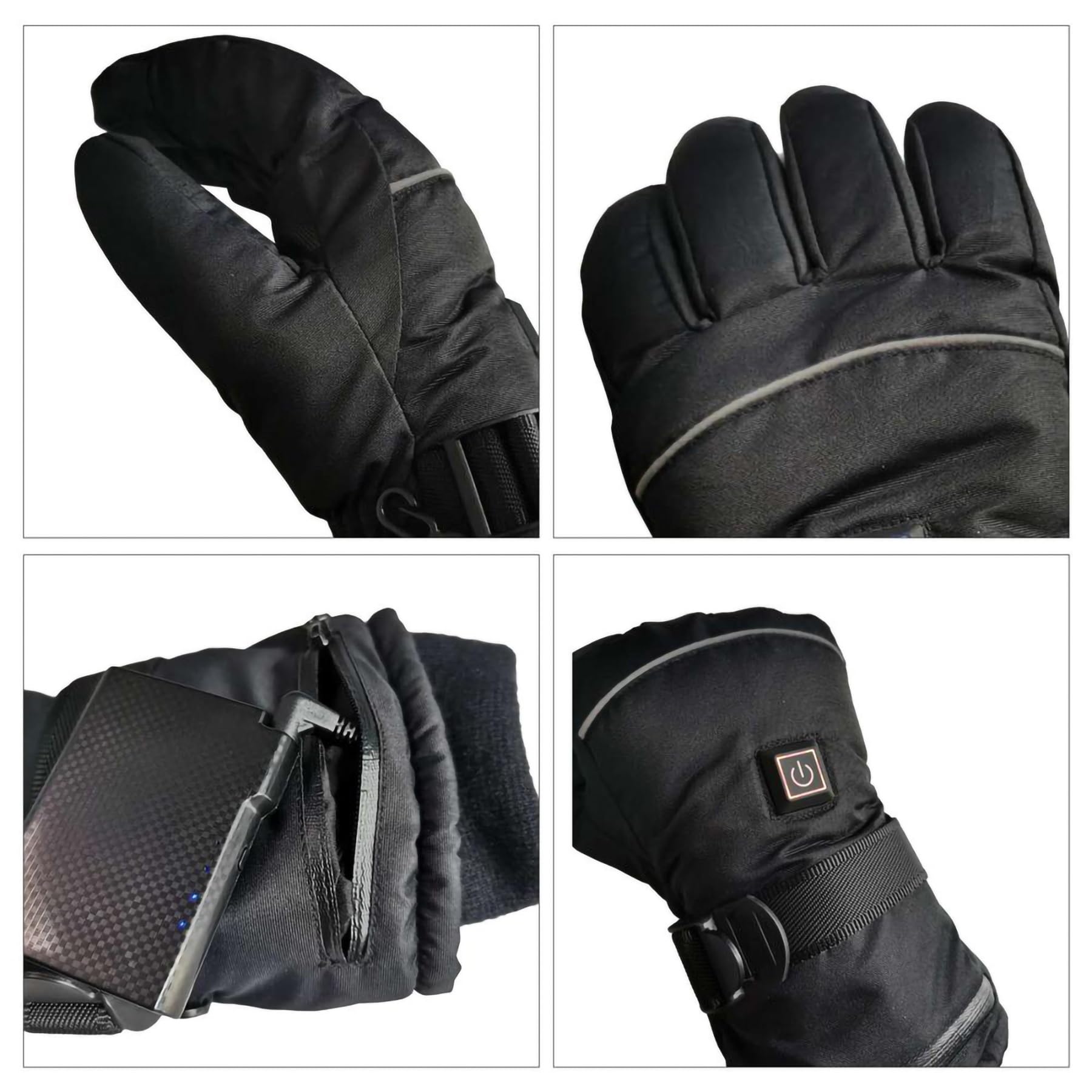 Guanti Riscaldati Elettrici for Uomo Donna, Scaldamani Elettrico Ricaricabile da 6000 mAh, Schermo Toccabile, Guanti Touchscreen Invernali Caldi Impermeabili for Lavoro Snowboard Caccia Campeggio Camm