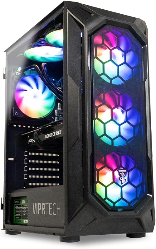 ViprTech Ghost 3.0 GamingPC, Ryzen 7, RTX 4060 8GB, 16GB/1TB SSD Onyx Black | AMD Ryzen 7 (4.4Ghz Turbo), RTX 4060 8GB, 16GB DDR4 RAM, 1TB SSD, VR-Ready