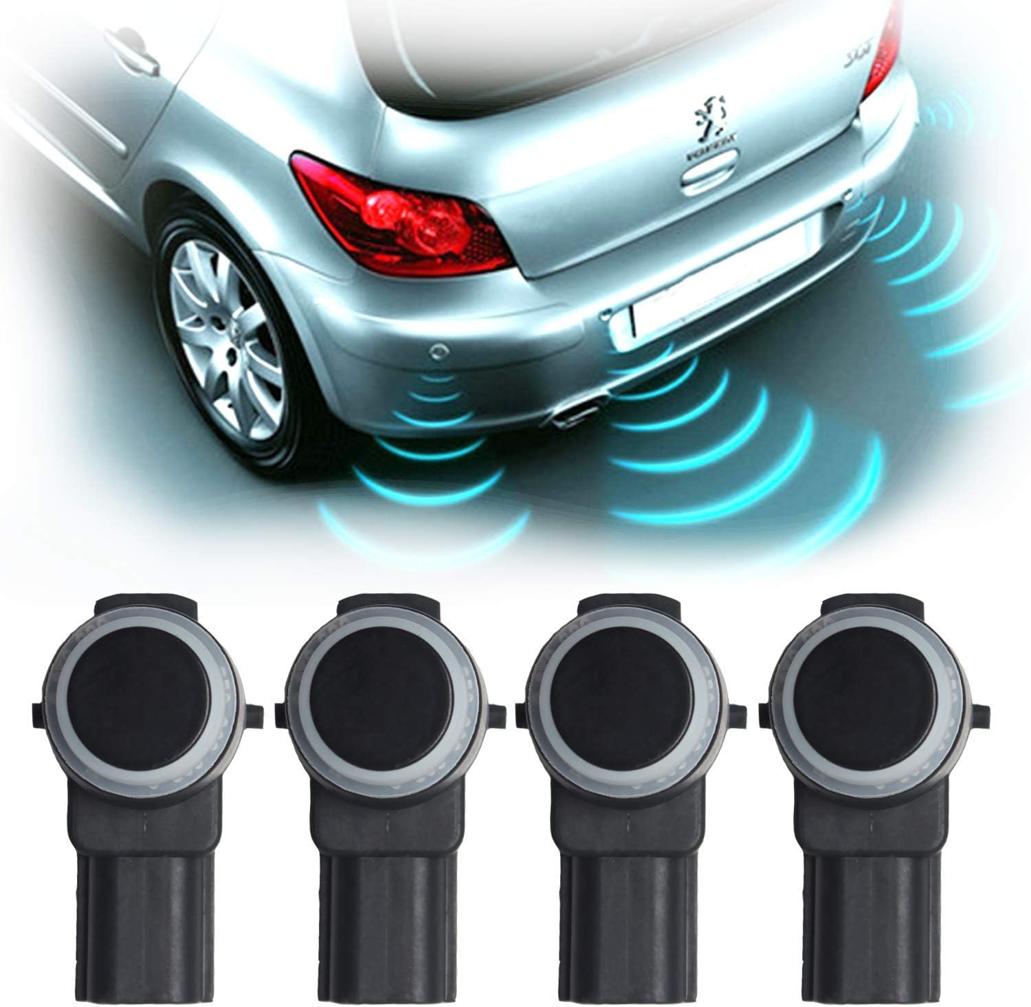 Monrand 4Pcs Bumper Backup Sensor, Backup Reverse Parking Sensor Replacement for Buick Enclave Lucerne Captiva Sport Suburban 1500 2500,OE 15239247