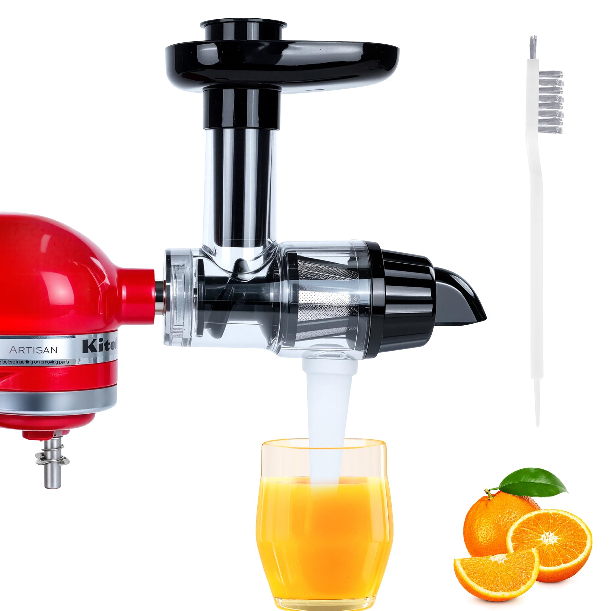 Accessoire pour Presse Agrumes Compatible Avec les Batteurs sur Socle Kitchen Aid, Accessoire pour Presse-Agrumes à Froid avec Brosse de Nettoyage