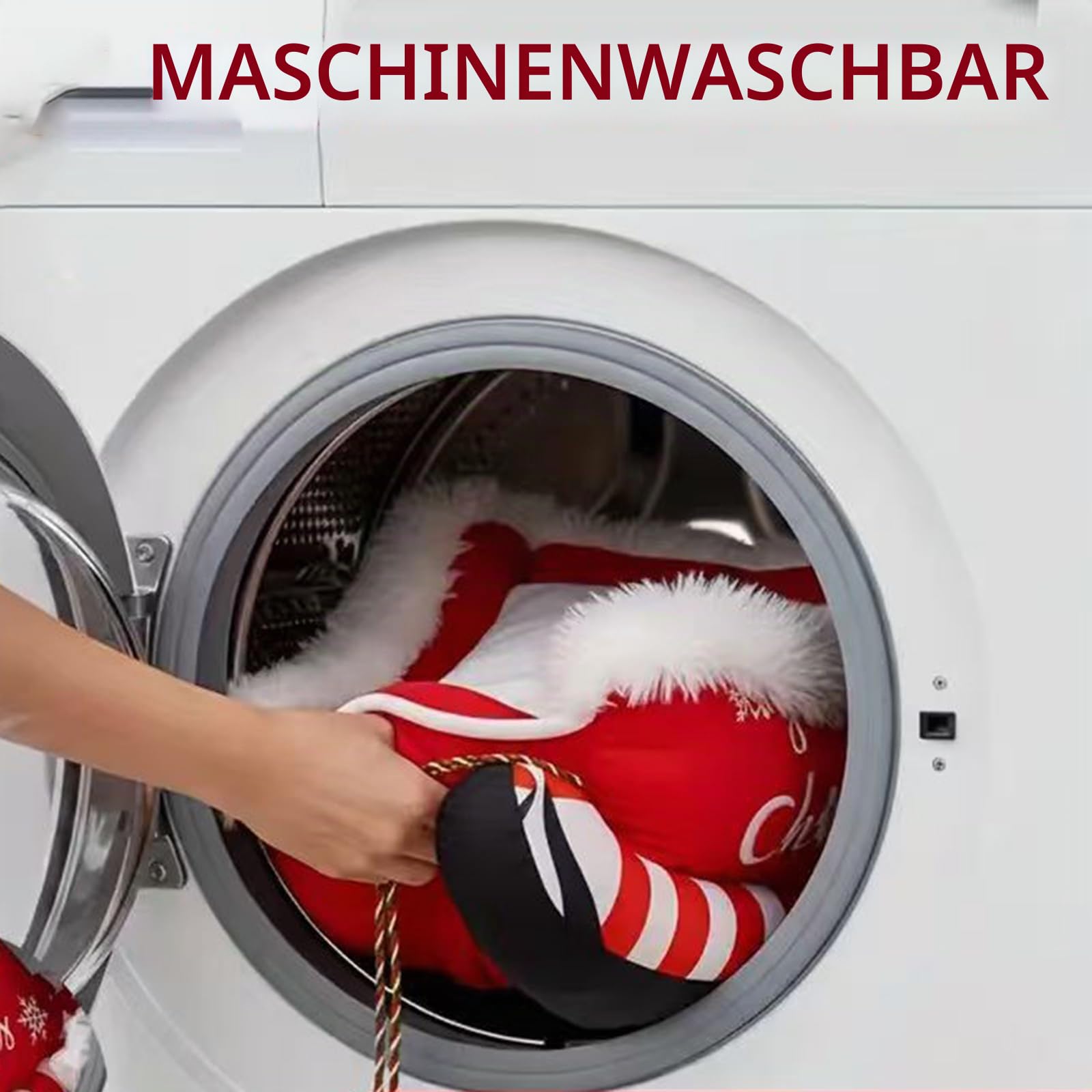 Festive Plush Cosy Dog Bed - Christmas Sleigh, Festliches Plüsch-Hundebett, Weihnachten Hundebett, Niedliche Katzenbett, Waschbar Rutschfest Weiche Haustierbett für kleine, große Hunde (Rot, L)
