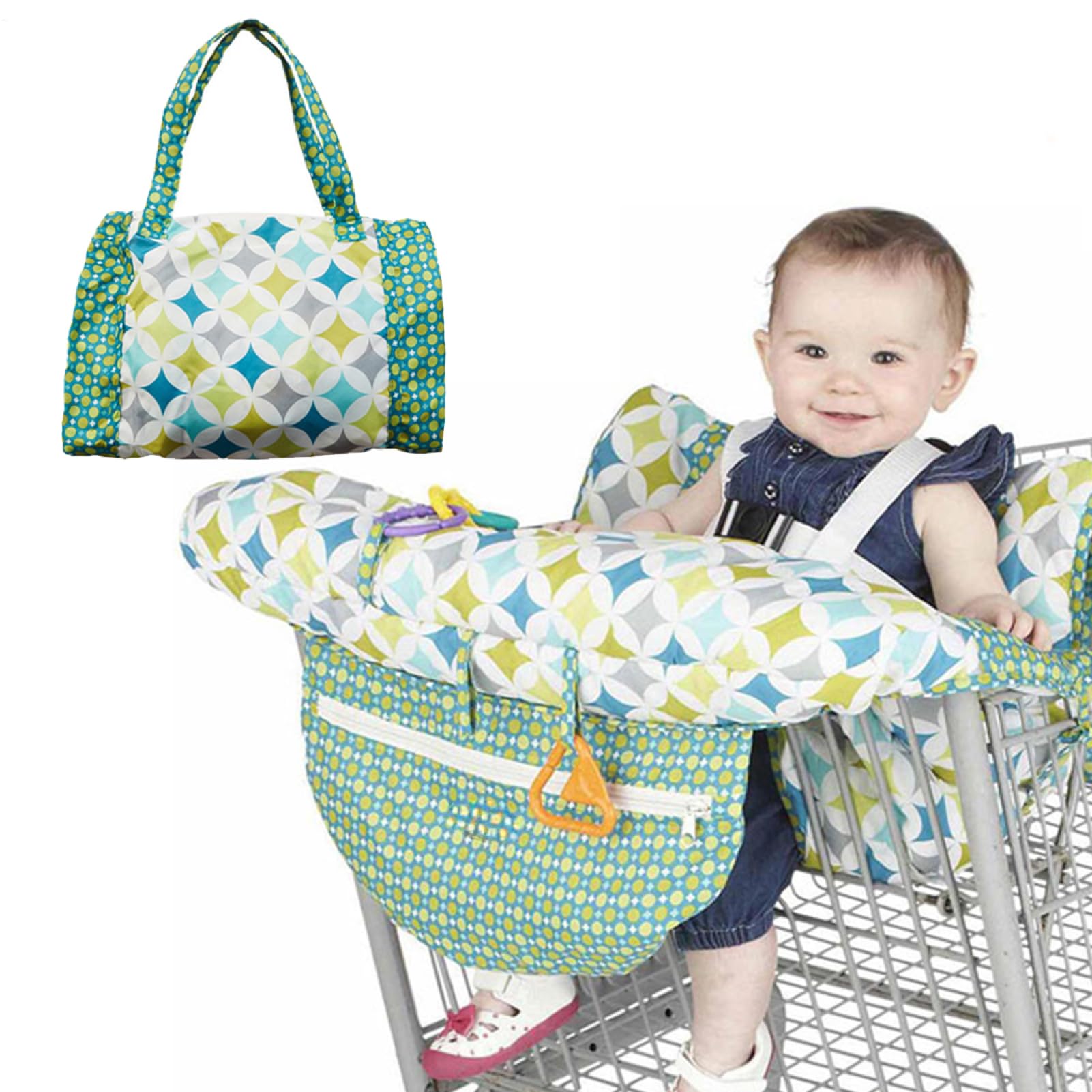Protege Caddie Bebe, Protège Siège Chariot Bébé, Housse Chaise Haute Avec Sangles De Sécurité, Coussin De Paniers Protection Doux, Coussin De Couverture De Chaise Pliable Pour Enfant Garçon, Fille