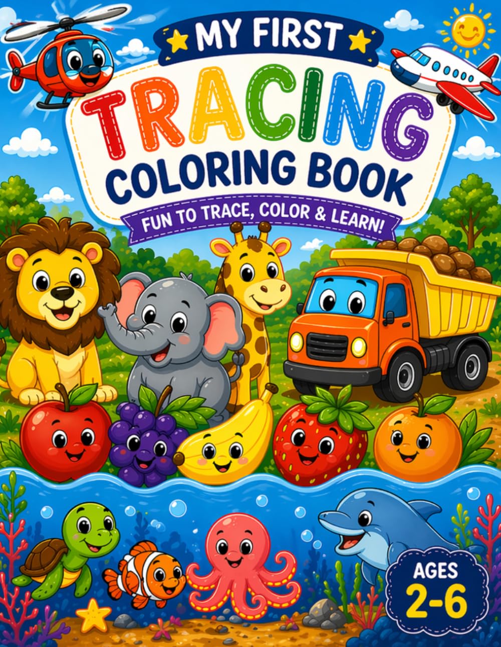 My First Tracing Coloring Book: Fun to Trace, Color & Learn