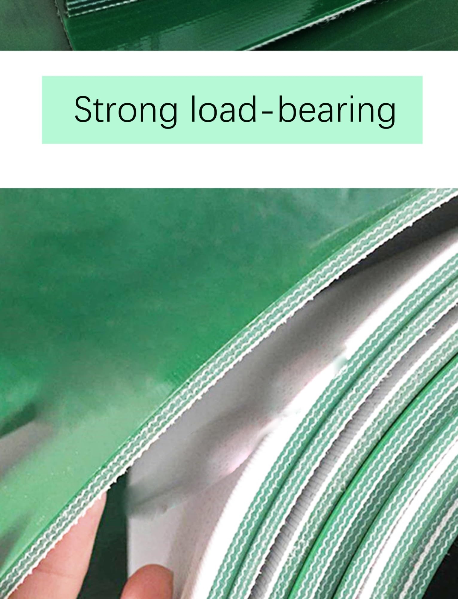 Nastro trasportatore piatto leggero in PVC verde, nastro trasportatore industriale spesso 2 mm for linee di assemblaggio, imballaggio, lavorazione alimentare e movimentazione dei materiali(70x100x0.2c