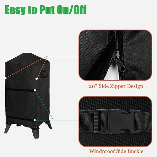 Miniatura 4 de WOMACO Funda para ahumador Pit Boss 457 Pro - Series, PBV4PS1, PBV5PW1, PBV4PS2, resistente al agua, vertical, de pellets para parrilla, parrilla