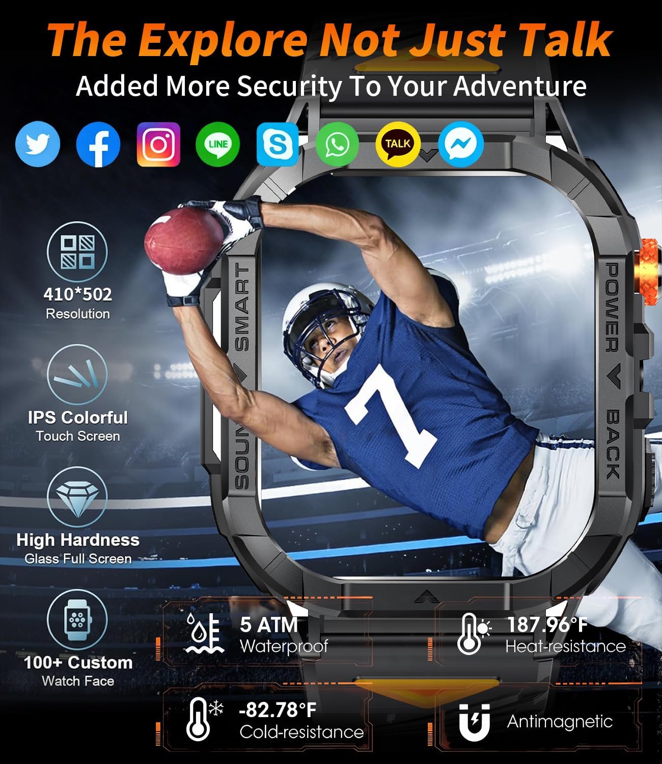 Smart Watch for Men (Answer/Make Calls), 2.13" Fitness Smart Watch for Android and iPhone, IP68 Waterproof/100+ Sport Modes/Heart Rate & Sleep Monitor/Pedometer/Watches for Men (Black)