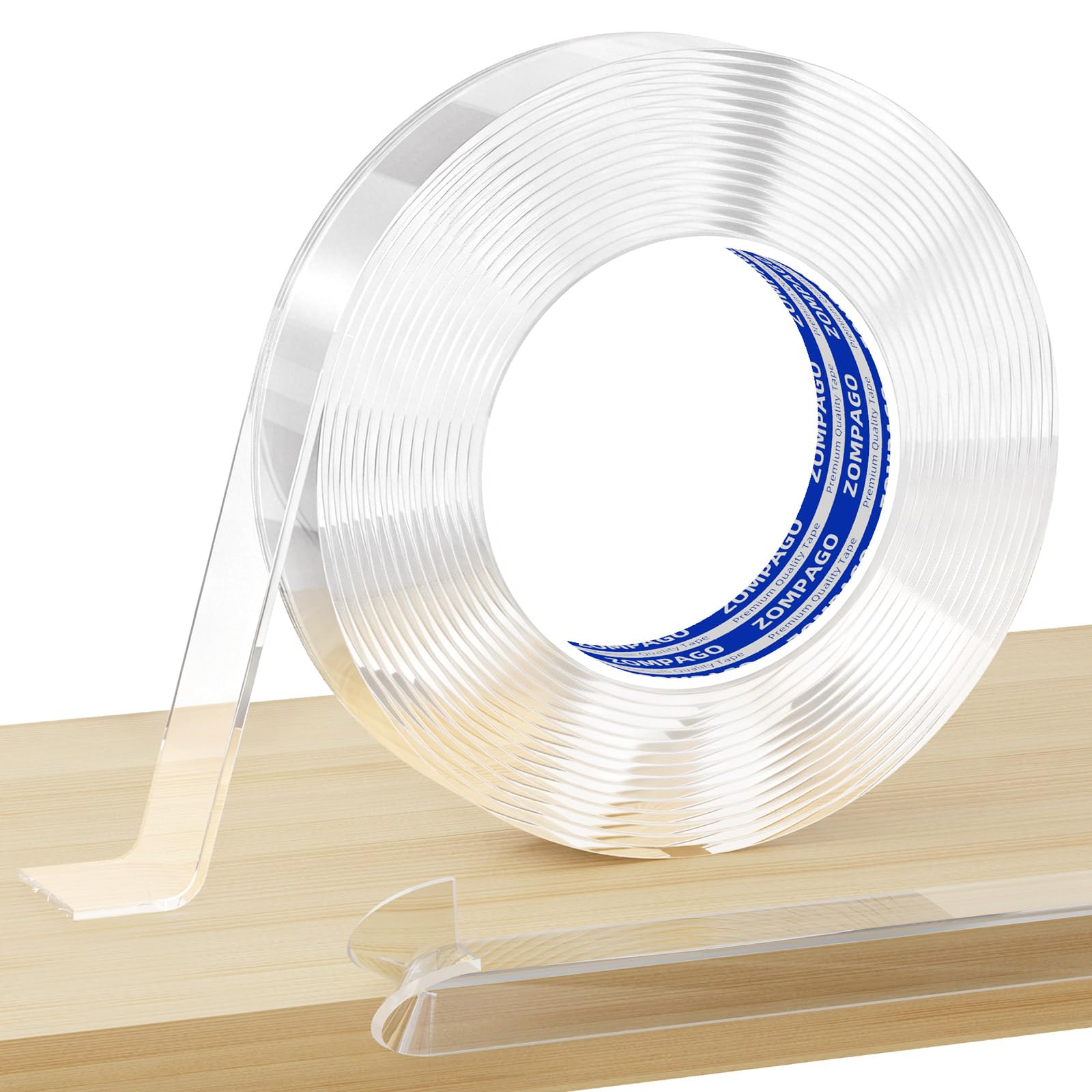 Zompago Transparent Clear Edge Protector Strip For Baby Proofing, Soft Self-Adhesive Furniture Edge Guard, Child Safety Bumpers For Sharp Corners & Edge Of Tables, Cabinets, Walls, Beds, Kitchen,2Mm Thick