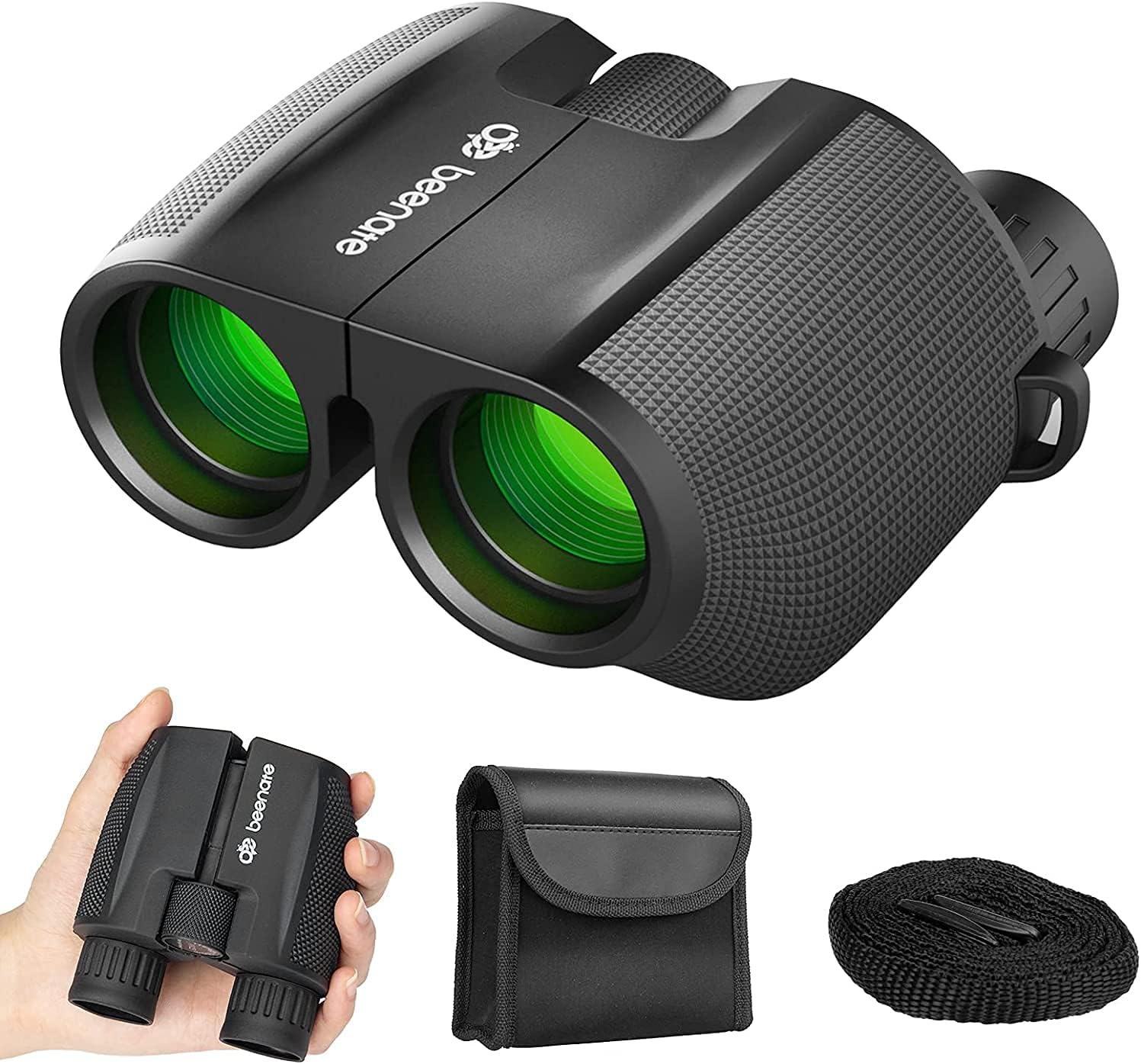 Compact Binoculars,10x25 Binoculars for Adults and Kids HD Waterproof