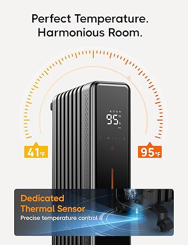 Miniatura 6 de Dreo Radiador lleno de aceite, calentadores radiantes eléctricos de 1500 W con control remoto, 4 modos, protección contra sobrecalentamiento y