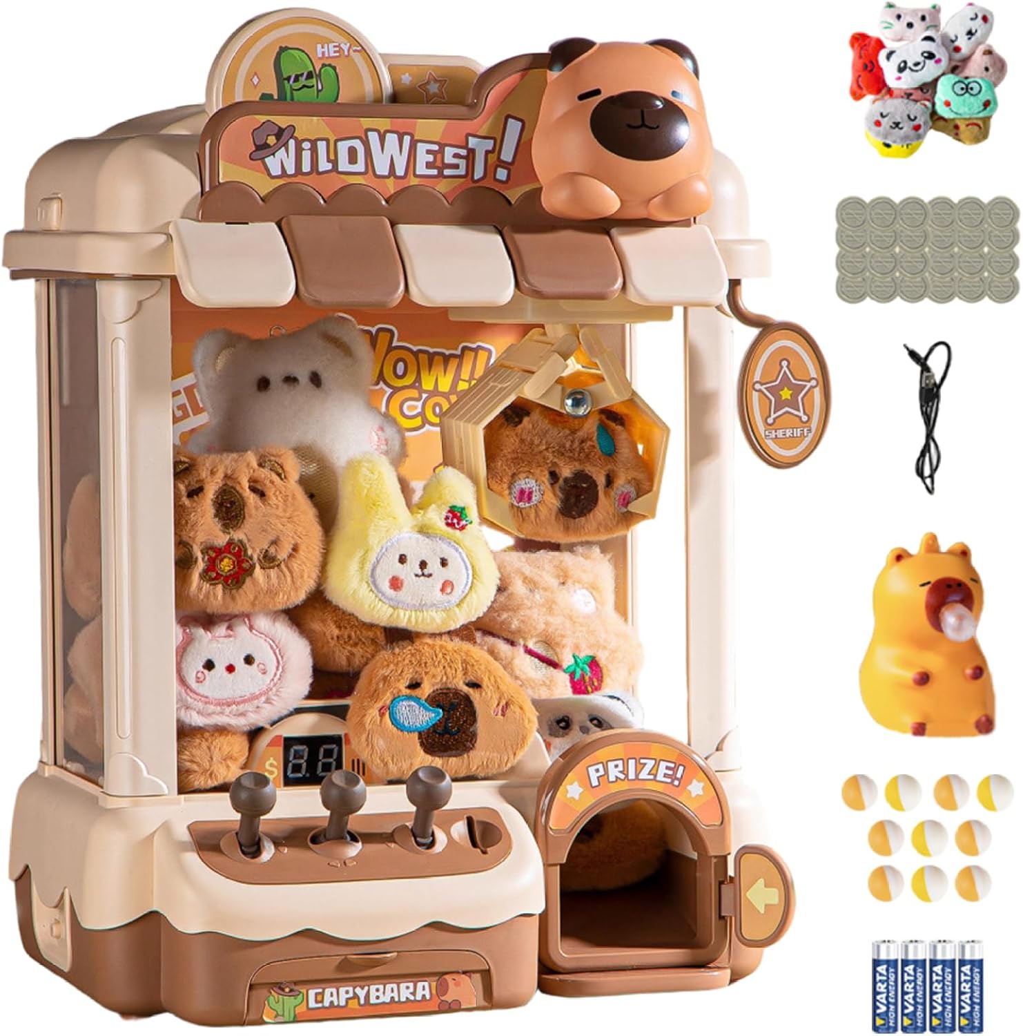 Rwigeboo Toy Claw Machine for Kids, Cute Capybara Mini Vending Machine ...