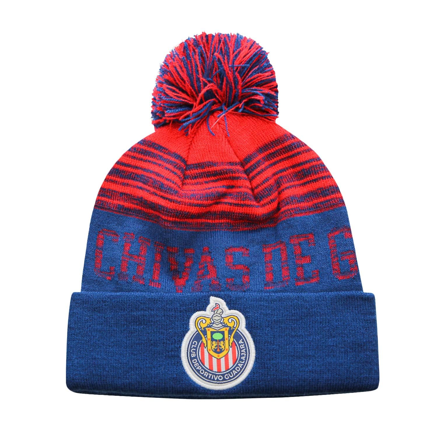 Icon Sports Federacion Mexicana de Futbol Asociacion Club Deportivo Guadalajara - Chivas Mens Shade Team Pom Beanie