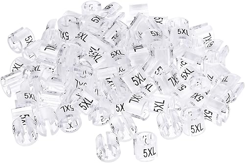 MECCANIXITY Marcador para colgar ropa 5XL Fit 0.138 in Varilla para ropa Codificación de Color Clear Count 100
