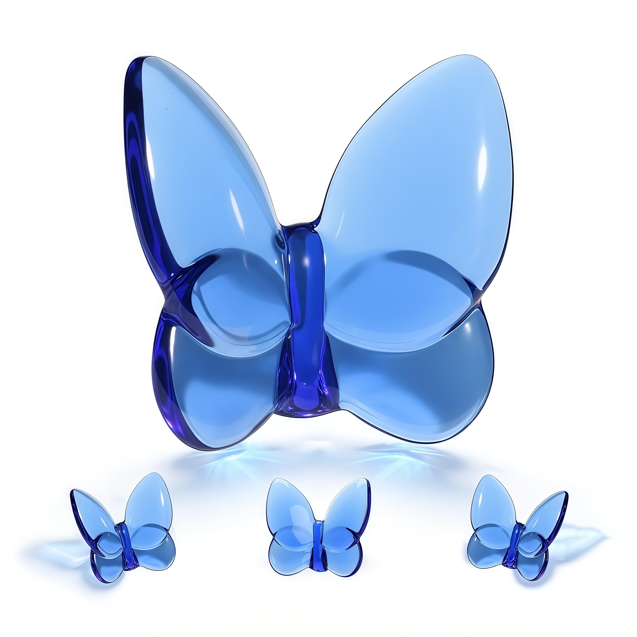 Blue Crystal Butterfly Figurine Ornament, Handmade Glass Animal Collectible for Home/Wedding/Christmas Decor, Unique Gift for Collectors & Butterfly Enthusiasts