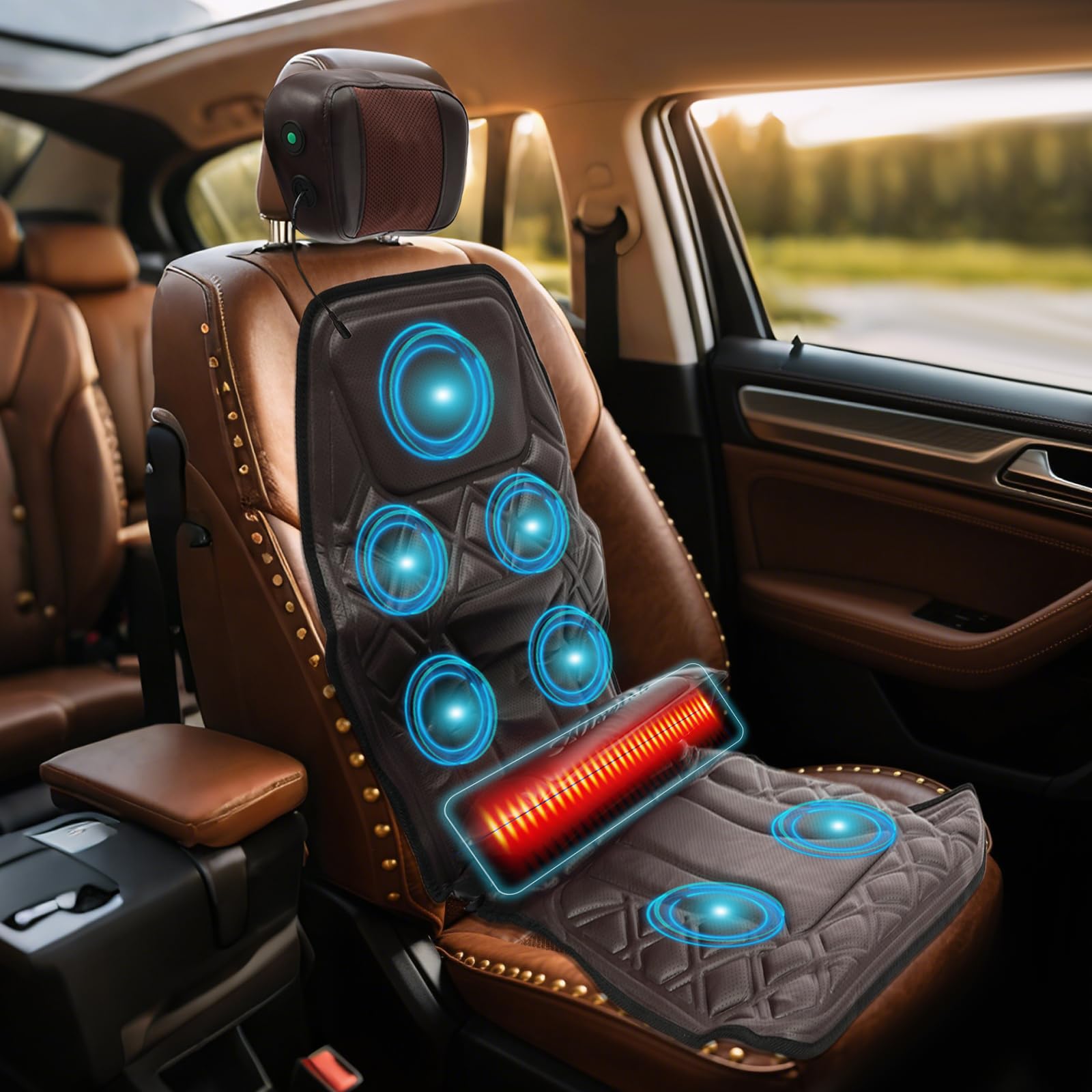Massagekissen Sitzauflage mit Heizfunktion für Auto und Zuhause Shiatsu Nacken