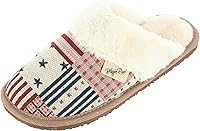 Vista 1 de Sienna Americana - Pantuflas con estampado de retazos para mujer