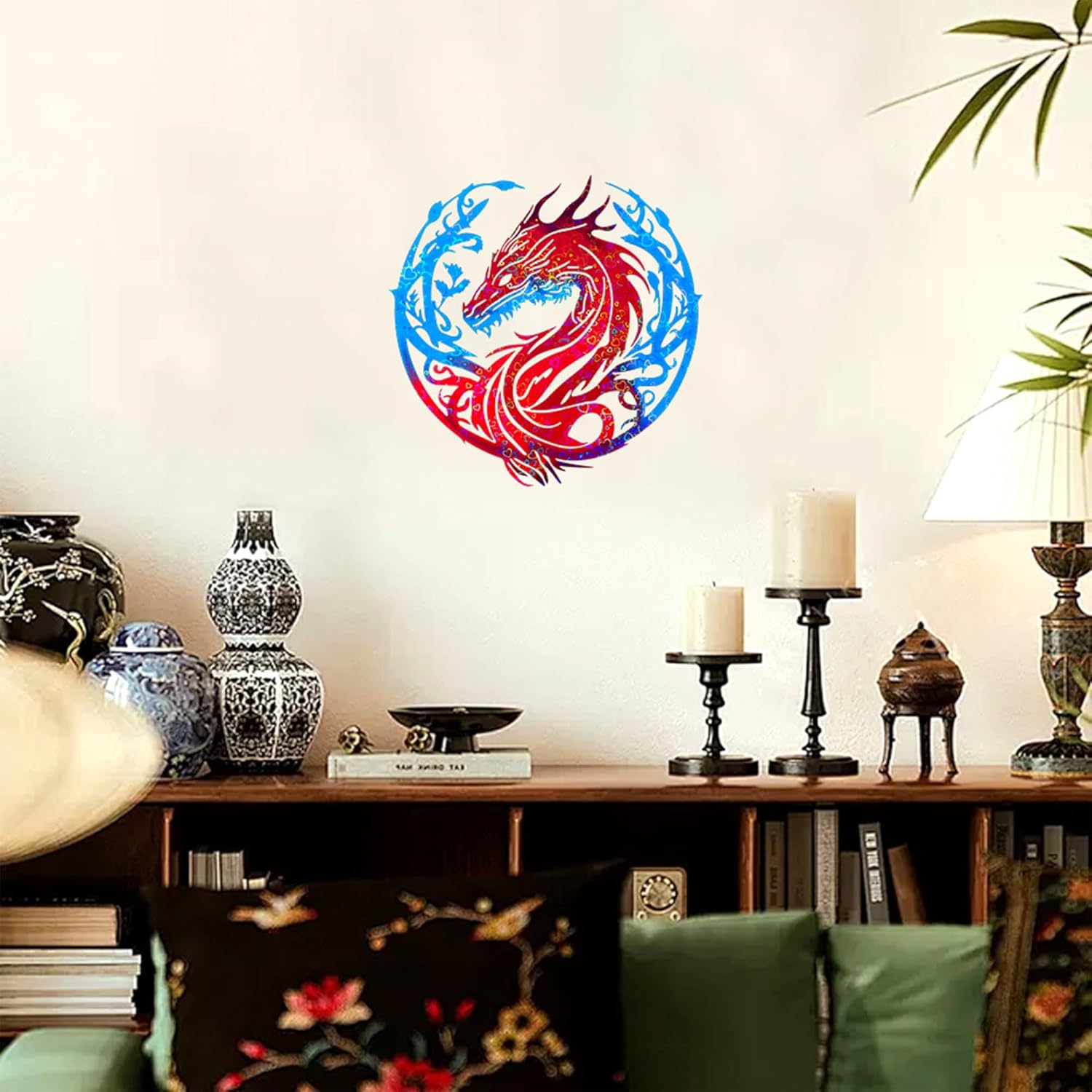 Holographic Large Western Dragon Resin Mold, Round Flame Dragon Silicone Epoxy Mold for Resin Casting, Relief Wall Hanging Decor, DIY Resin Art Crafts (Style 2)