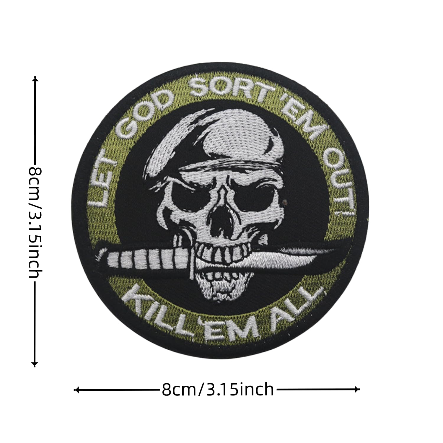 Amazon.com: Skull Knife Beret Spec Ops Patch - Funny Kill Them All