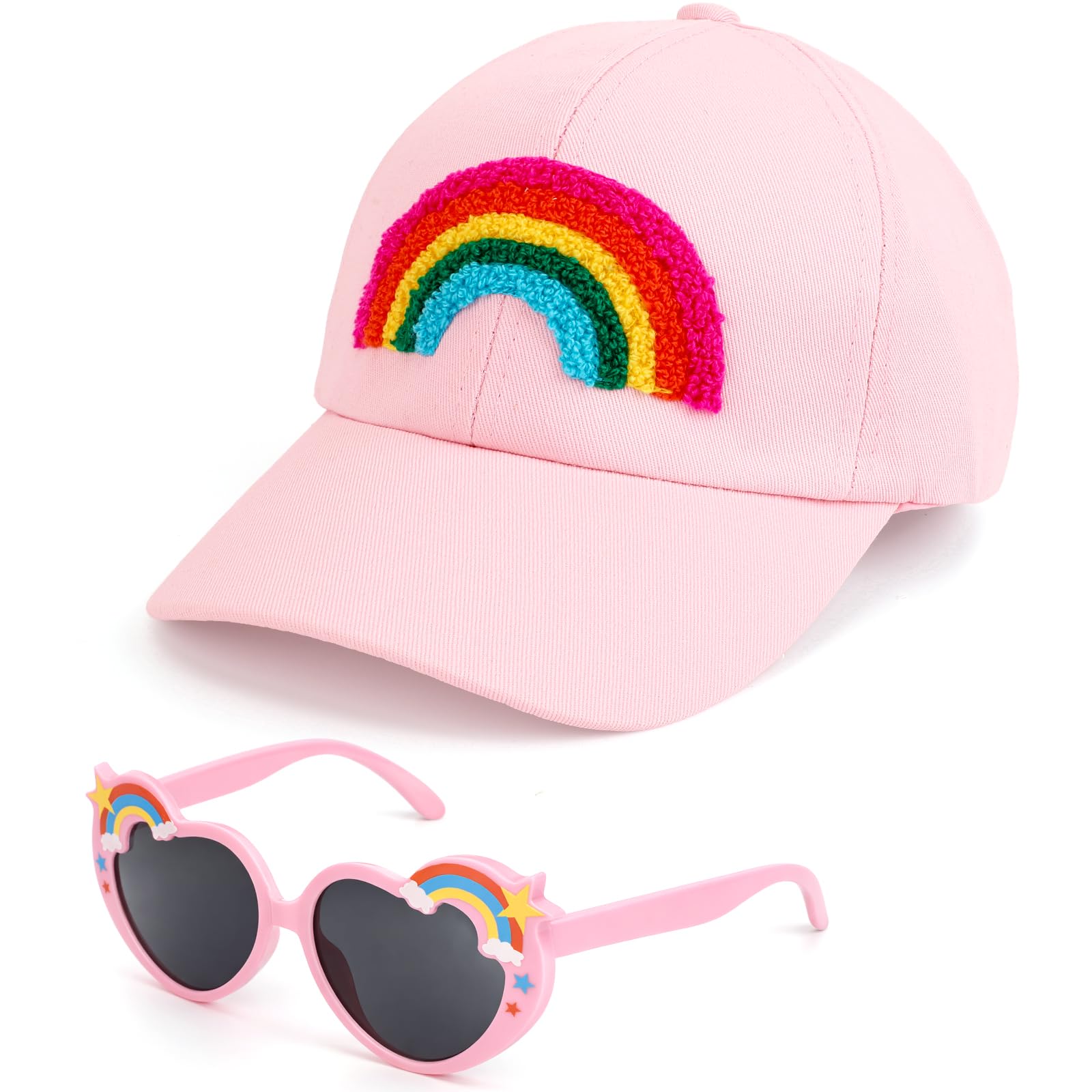 Juego de gorra de béisbol para niñas, gorra de camionero ajustable para niños, bonita gorra de verano para exteriores, gorra de béisbol para niñas de 2 a 6 años
