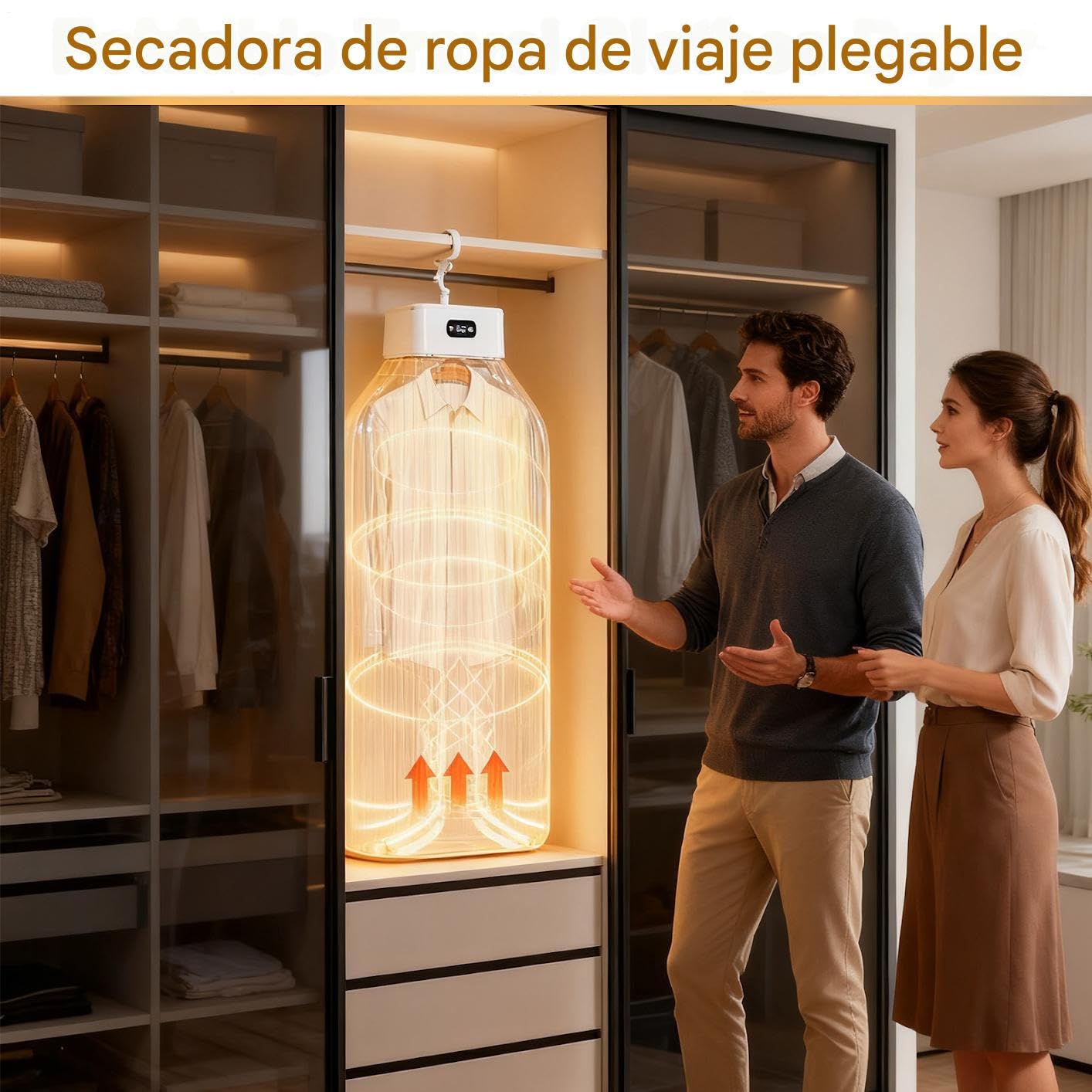 Secadora de Ropa Portátil | Secado Rápido Plegable y Silenciosa - Secadora De Ropa Portátil De 400 Vatios - Para Toallas Camisas Prendas Apartamentos Residencias Autocaravanas Viajes Hogares