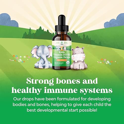 Miniatura 3 de Gotas de vitamina D líquida para bebés y niños pequeños  Vitamina D orgánica para niños y bebés con vitamina K2  Vitamina vegana D3 K2 Vitaminas