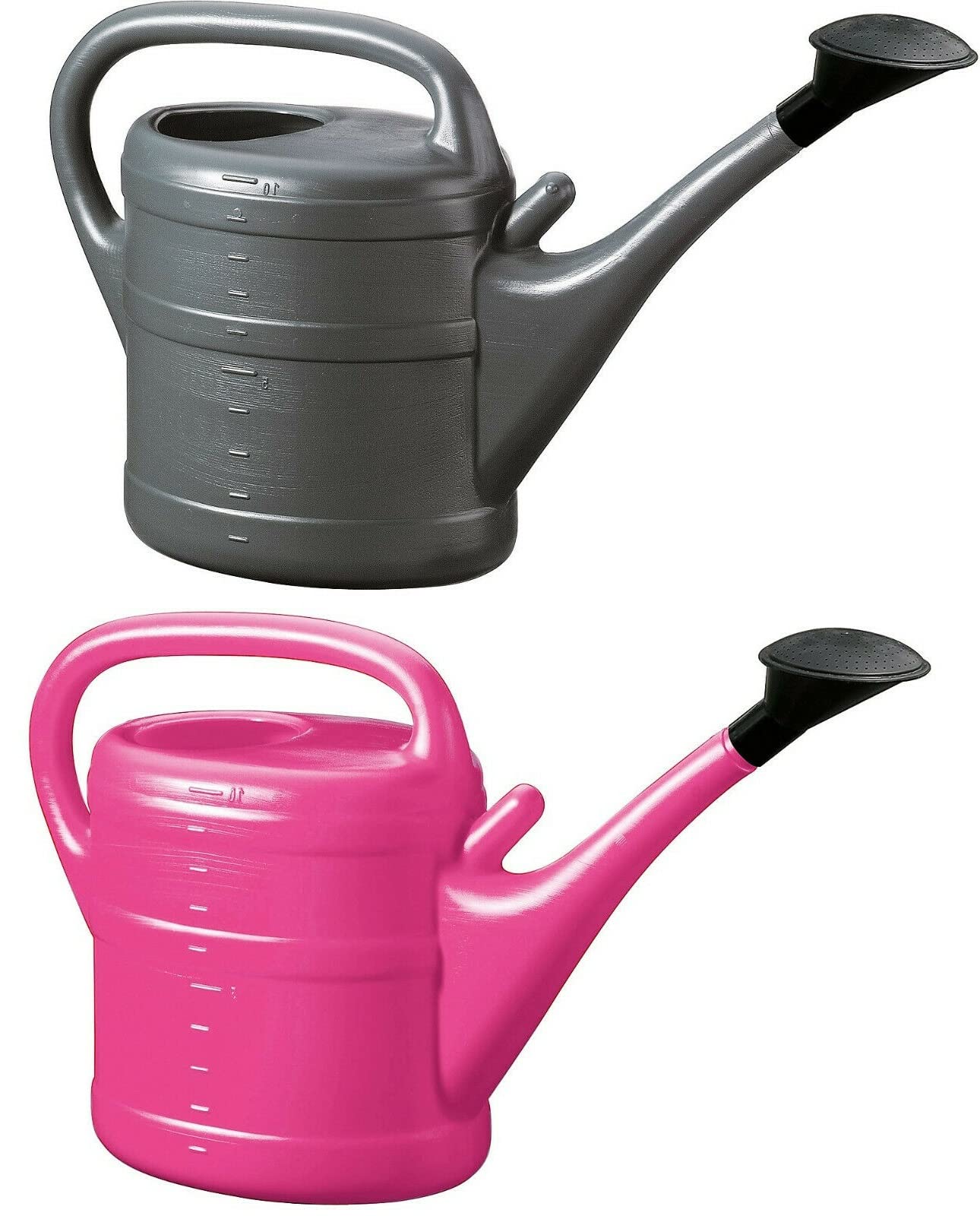 2X Gießkanne 10L ANTHRAZIT + PINK + 1x KÜHLSCHRANKMAGNET! Giesskanne Kunststoff für groß & klein Garten & Zimmerpflanzen Gießkannen Gieskanne Gieskannen 10 Liter Watering Can Gieskannen10Liter lr