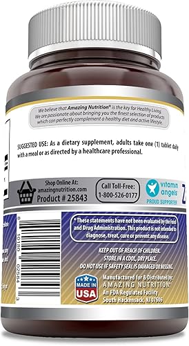 Miniatura 2 de Amazing Formulas - Tabletas de gluconato de zinc de 50 mg sin OMG sin gluten  Apoya el sistema inmunológico  Apoya la función de las enzimas
