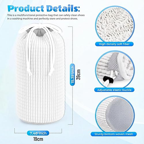 Miniatura 2 de Bolsa de lavado de zapatos de 2 piezas, bolsa reutilizable para lavado de zapatos, bolsas para lavadora de zapatos, bolsa de lavado de zapatos con