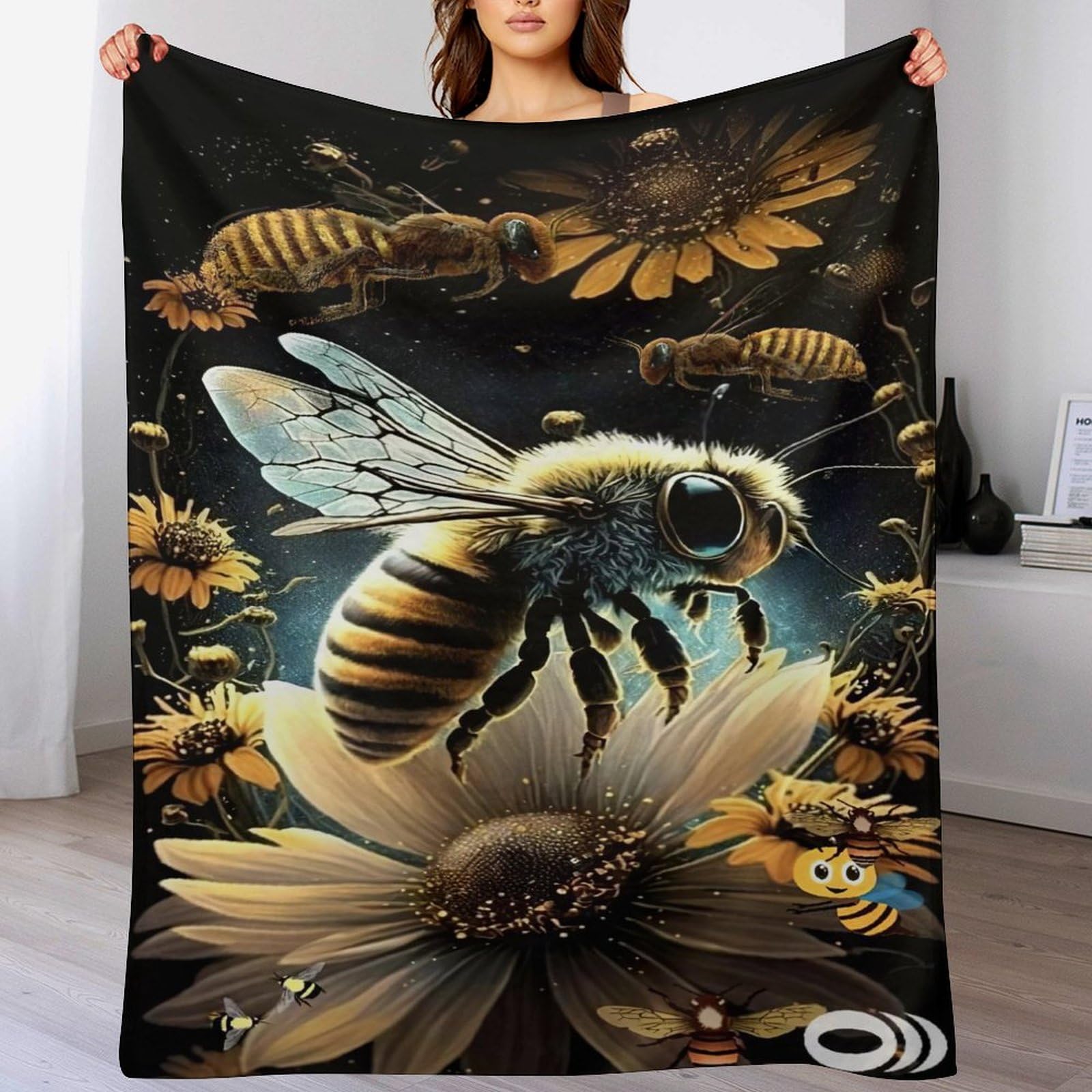 Couverture canapé abeille pour ne plus jamais avoir froid en lisant dans votre salon