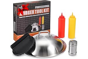 Cast Iron Burger Press and Steam Press Griddle Accessory Kit