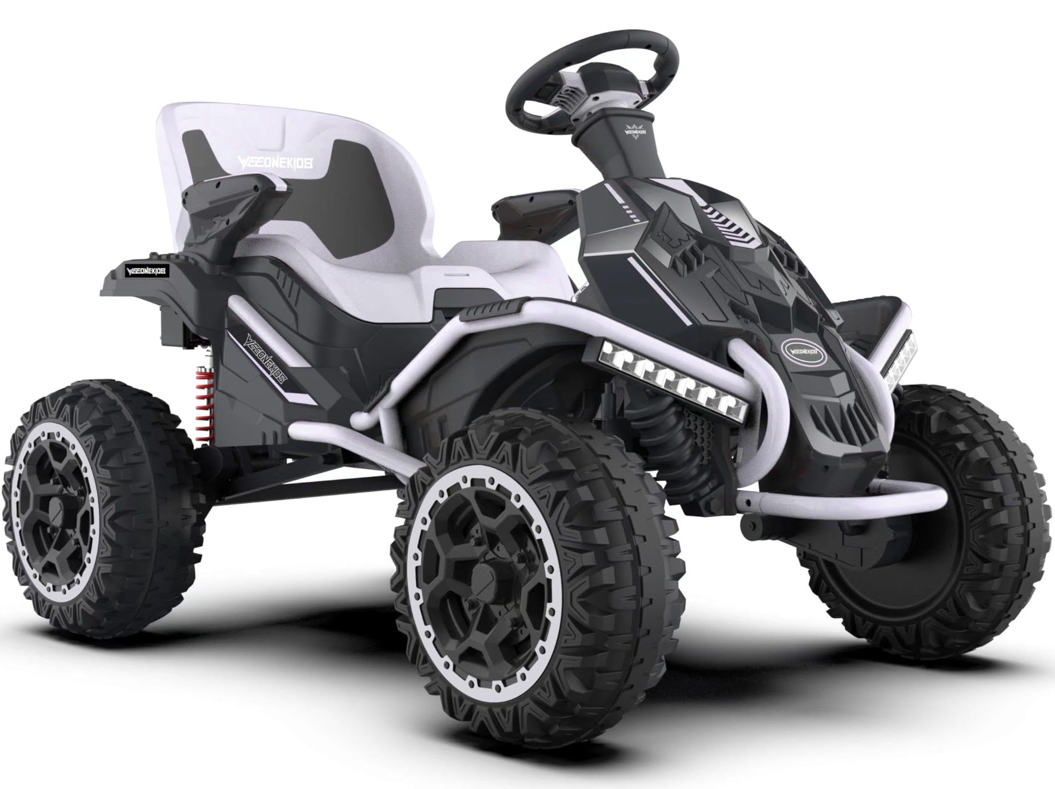 24V Ride on Toy for Big Children, Kids' Electric Vehicles Outdoor Race Toy with 4 Strong Motors Total 300W Bluetooth Speaker and 24V 7AH Big Battery,