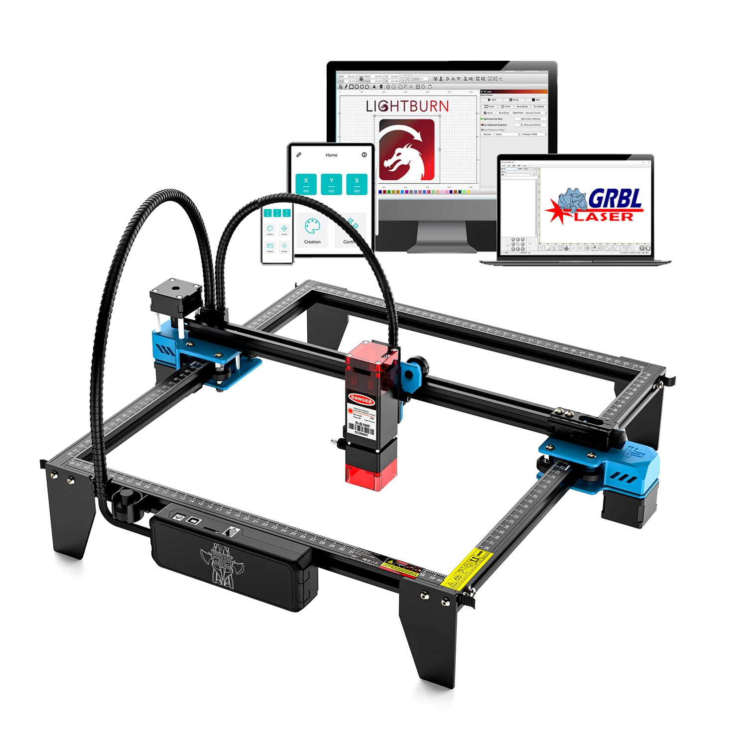10-W-Diodenlaser-Schneide- und Graviermaschine, CNC-Laser-Schneidemaschine mit Offline-Touchscreen-Steuerung für Holz, Leder, Acryl und Kunststoff TTS-10