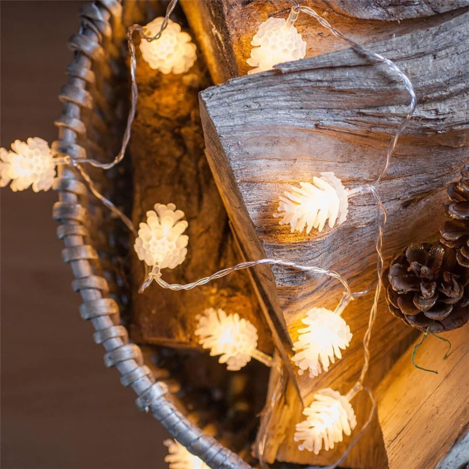 Łańcuchy świetlne, światła słoneczne Dekoracja zewnętrzna Oświetlenie girlandowe z 8 trybami, wodoodporne(Warm White,6.5m 30led)