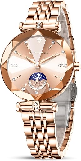 Giordano Premium Watch for Women – Elegant Round Cut Glass Dial with Stainless Steel Strap & Quartz Movement