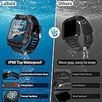 Vista 2 de Funda impermeable para Apple Watch de 1.496 in Series 2 y 3 con correa y protector de pantalla integrado, IP68, impermeable, a prueba de polvo, a