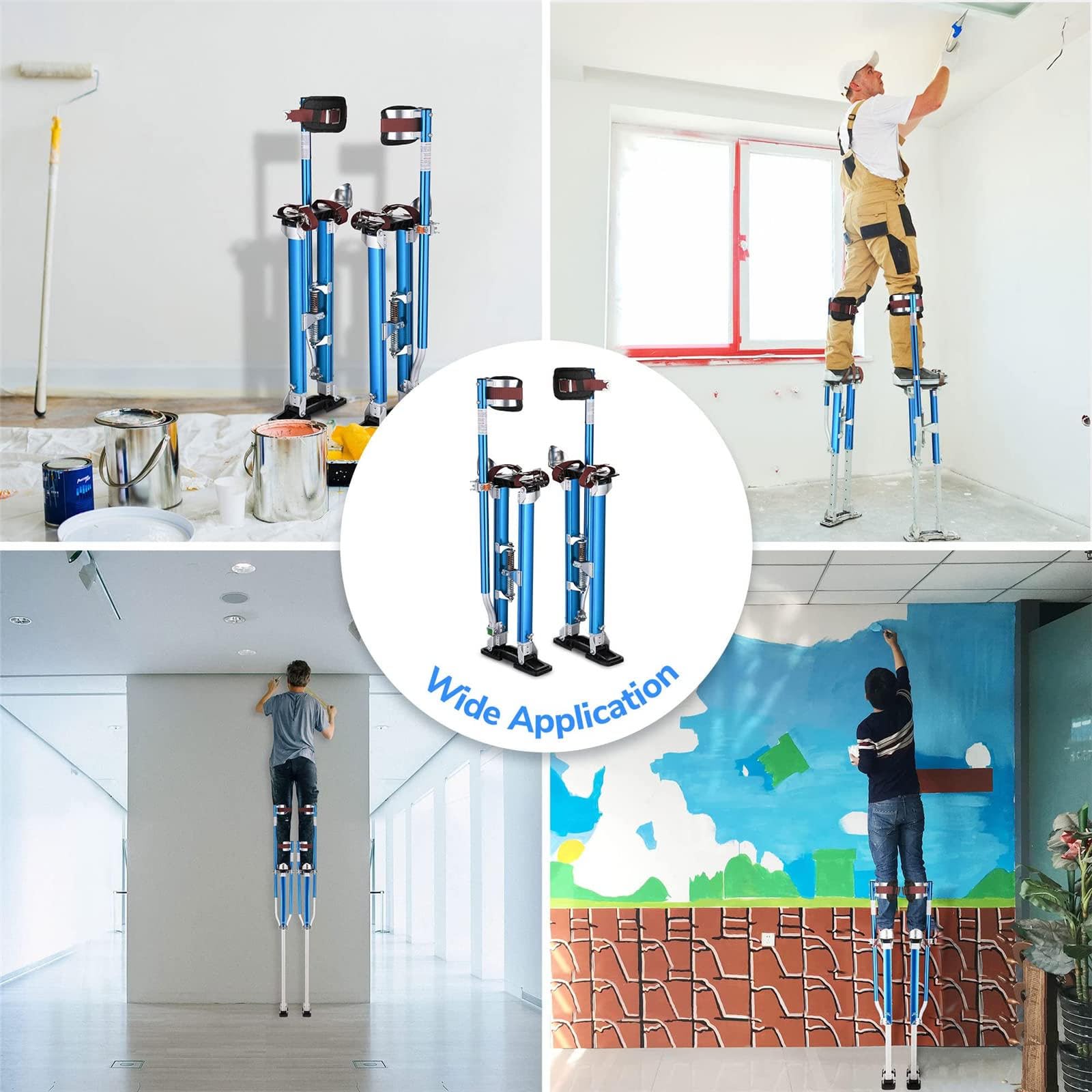 Trampoli Per Lavori Edili | VEVOR Regolabili 45-76 Cm | Per Cartongesso, Pittura E Lavori Alti - Foto 7