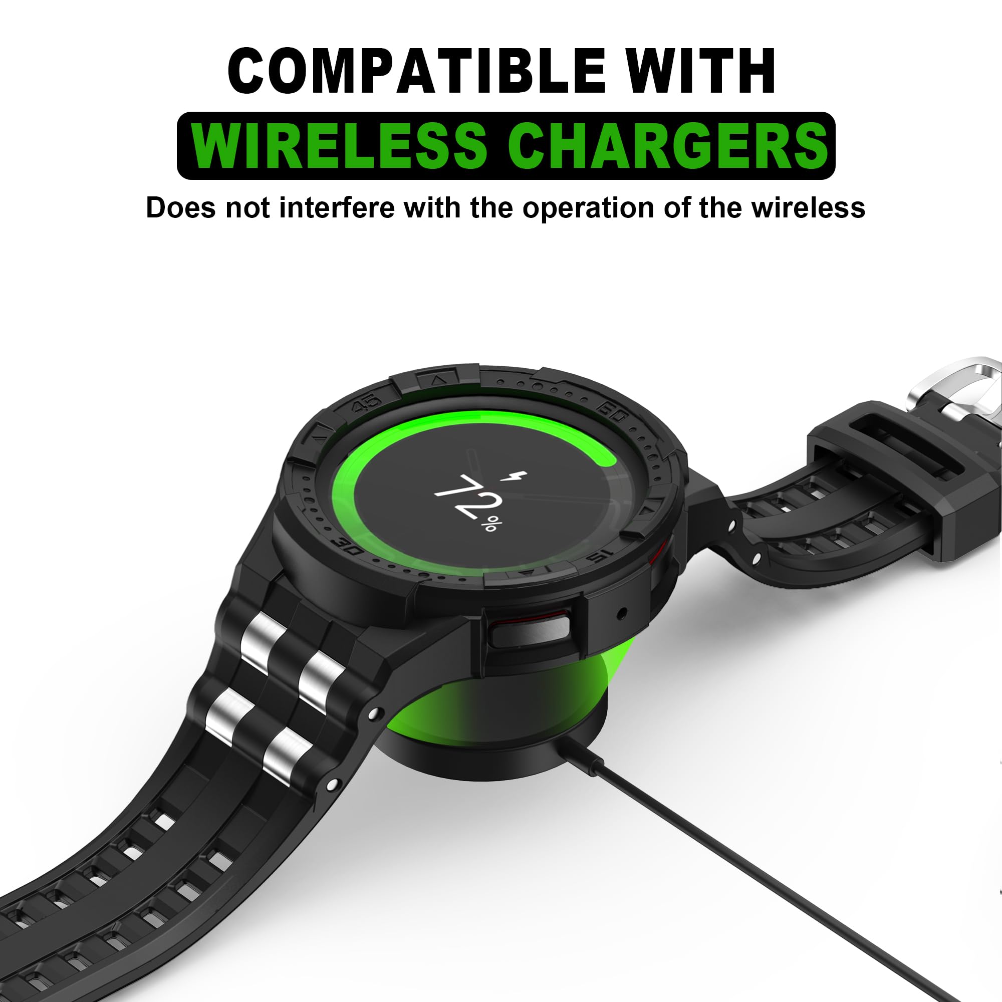 Etui kompatybilne z Samsung Galaxy Watch 5 Pro Band z etui do Galaxy 5 Pro 45 mm 2022 męskie, czarne