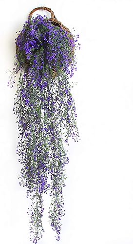 Plantas artificiales de ratán verde helechos falsos para colgar plantas hiedra al aire libre resistente a los rayos UV, plantas de plástico para