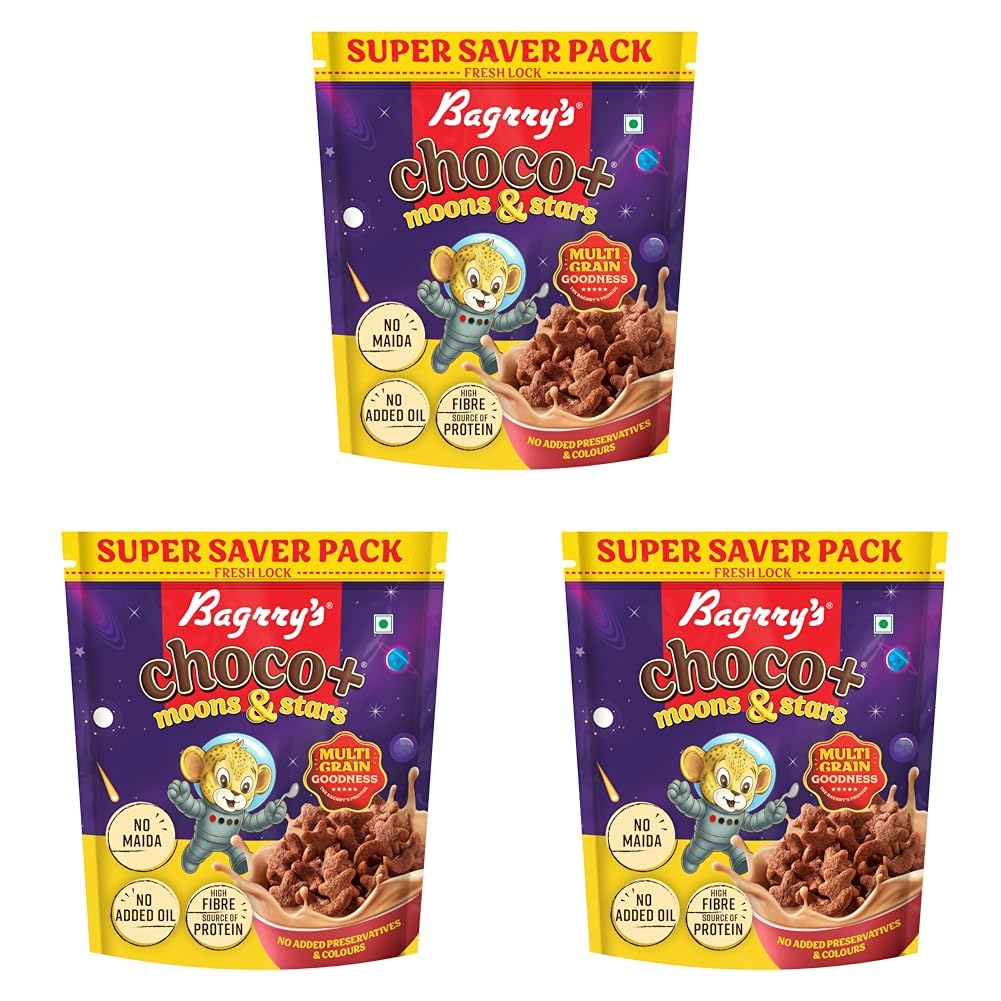 Bagrry's Choco+ MOONS AND STARS - 1.2 kg | Multigrain Goodness | No Maida | More Chocolaty | Oats, Whole Wheat & Rice | High Fibre, Protein, Calcium | Delicious Breakfast Cereal for Kids & Adults-picture-27