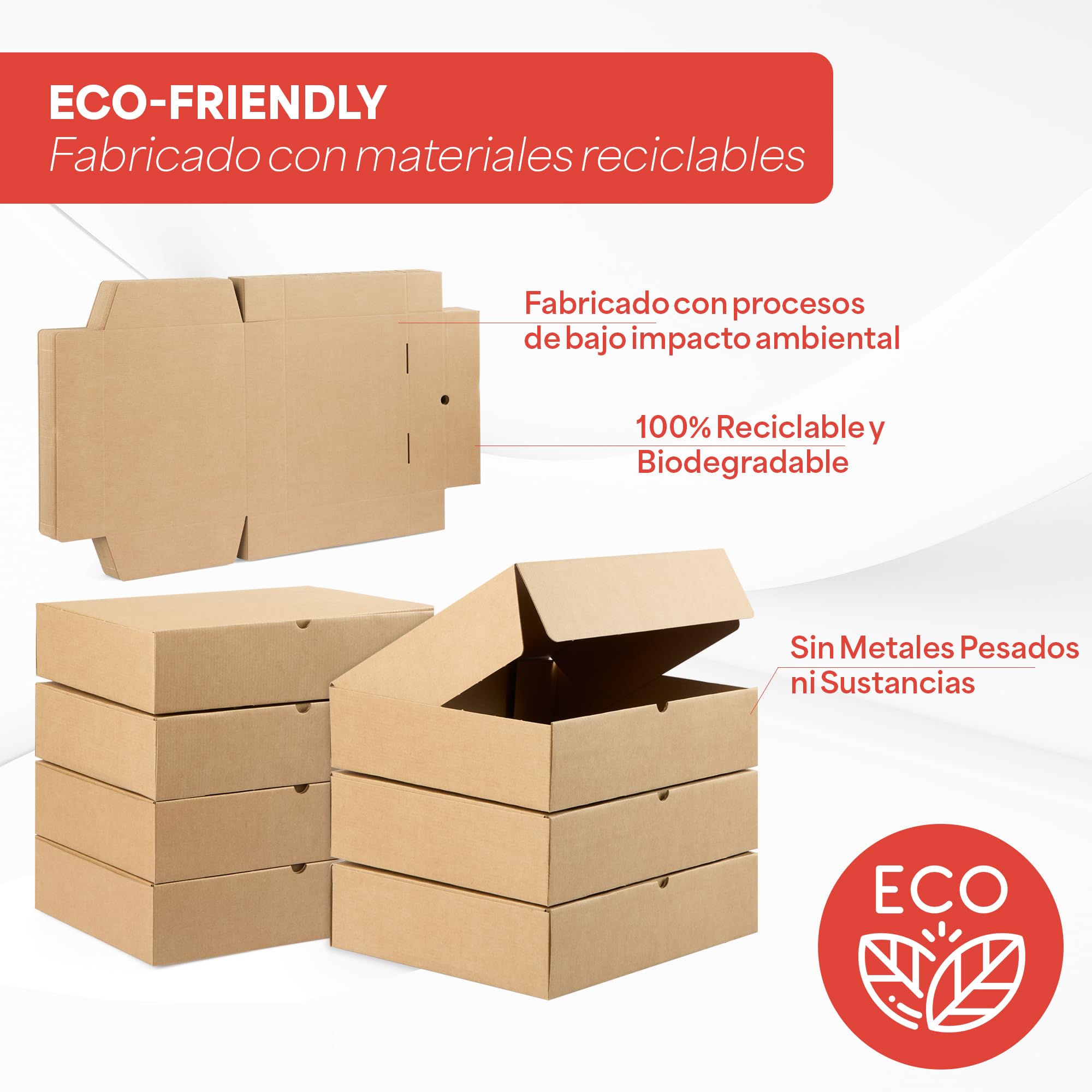 Pack Cajas Carton Envios Automontables, Paquetes Regalo, Kraft, Packaging de 35x26x8cm (Pack 25 cajas)