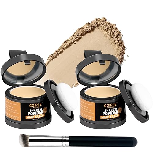 Miniatura 10 de Polvo de cobertura de raíces en polvo para mujeres, polvo de retoque de raíces para puntos calvos, cejas, línea de barba, fibras de cabello rubio