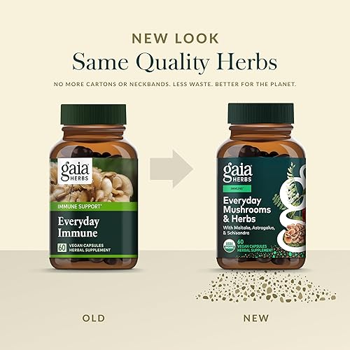 Miniatura 6 de Gaia Herbs Suplemento de apoyo inmunológico diario de hongos y hierbas para ayudar al bienestar general* - con curcumina de cúrcuma, astrágalo,