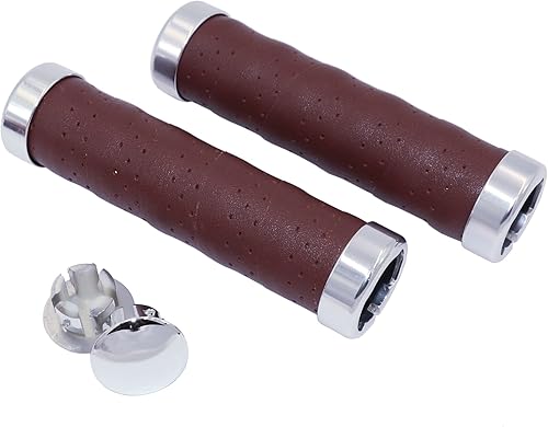 Mango de cuero de diseño ergonómico para bicicleta, engranaje fijomontañabicicleta plegable doble bloqueo barra agarre