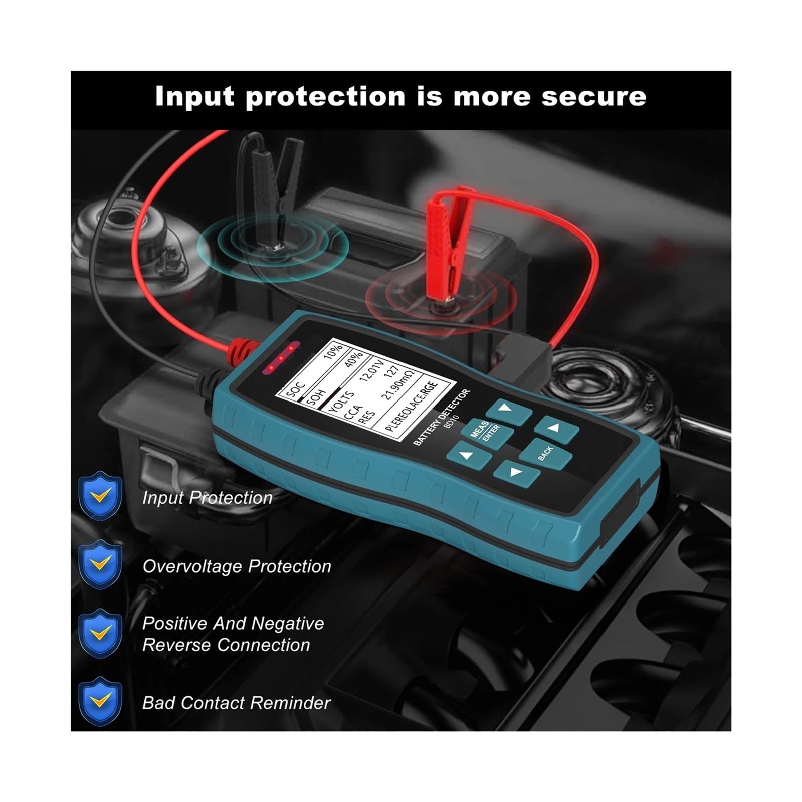 Batterietester, 12V/24V Batteriespannung Innenwiderstandstester Hochpräziser AC-Säure-Lithium-Blei-Autobatterie-Kondensatortester