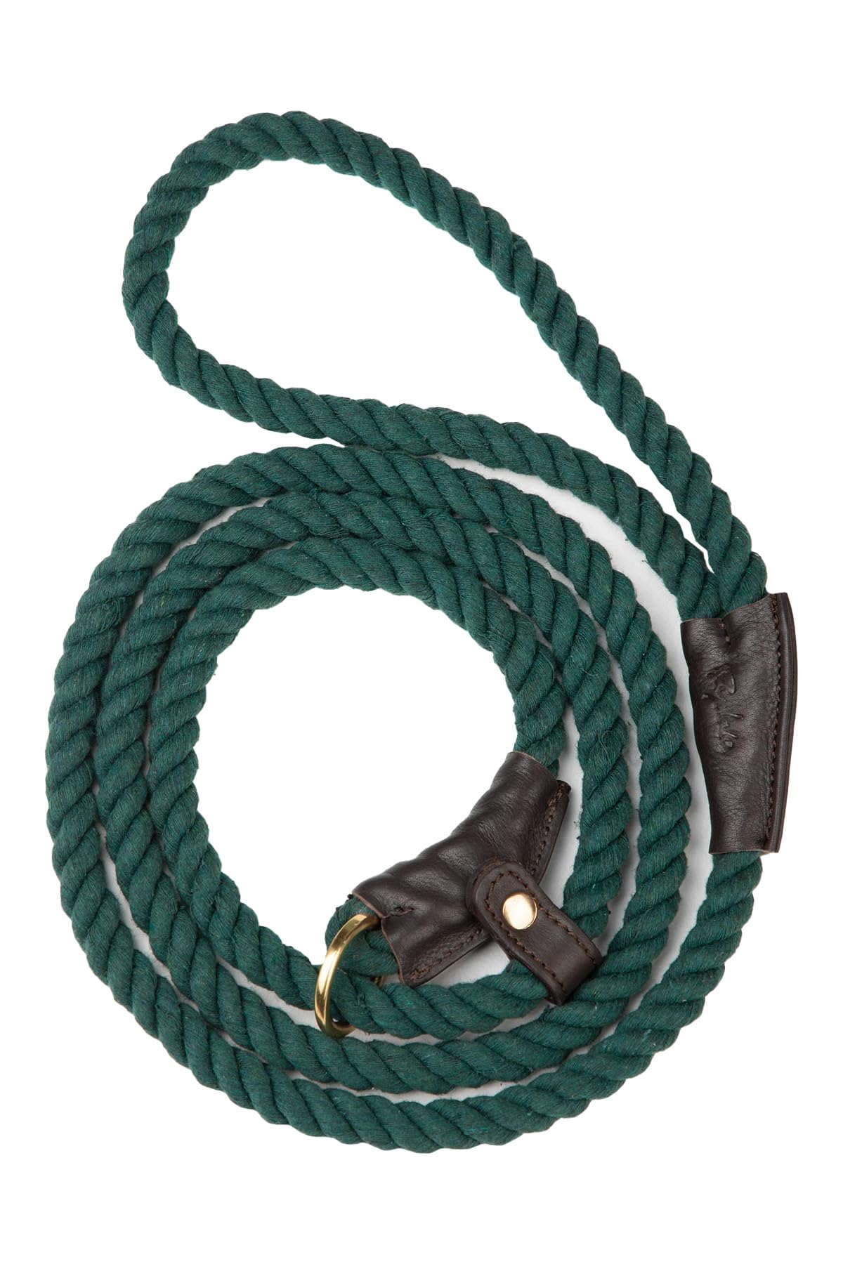 Rope Slip Lead for Dogs Strong Roped Training Slip Leash Pet Puppy Adjustable Cotton Leads (Green)