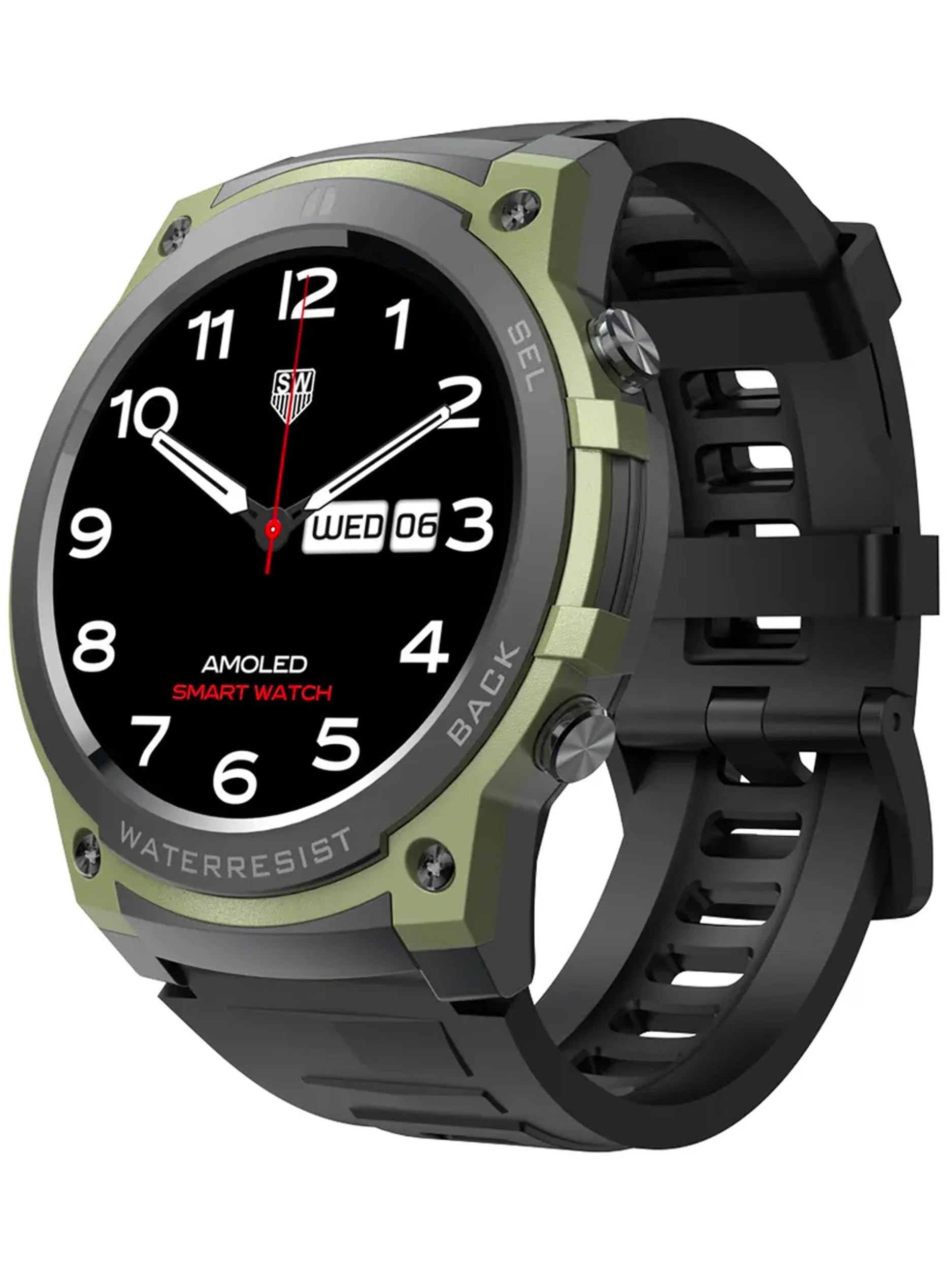 DM55 PULSE AMOLED TOUCHSCREEN IP68 WATERPROOF - SMART WATCH FOR MEN, 1.43" SMARTWATCH, FITNESS WATCH WITH HEART RATE SLEEP MONITOR, STEP COUNTER, SPORTS WATCH, FITNESS WATCHES / ANDROID IOS (Green)