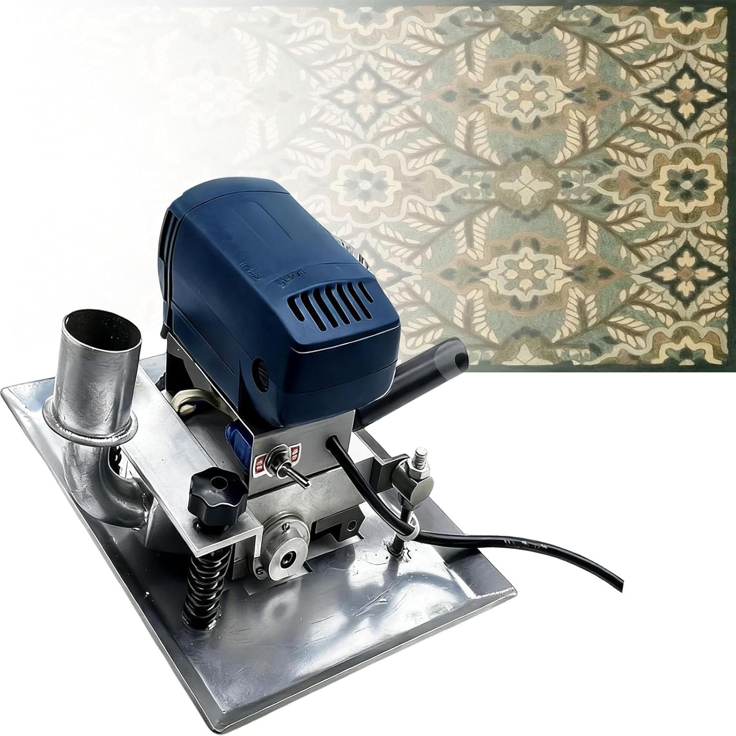 Electric Carpet Trimmer,Powerful Shearing Machine for Handmade Rugs,Portable Flat Rug Shearing Machine,3 Inch Rotating Blade,Adjustable Depth,for Rug Tufting