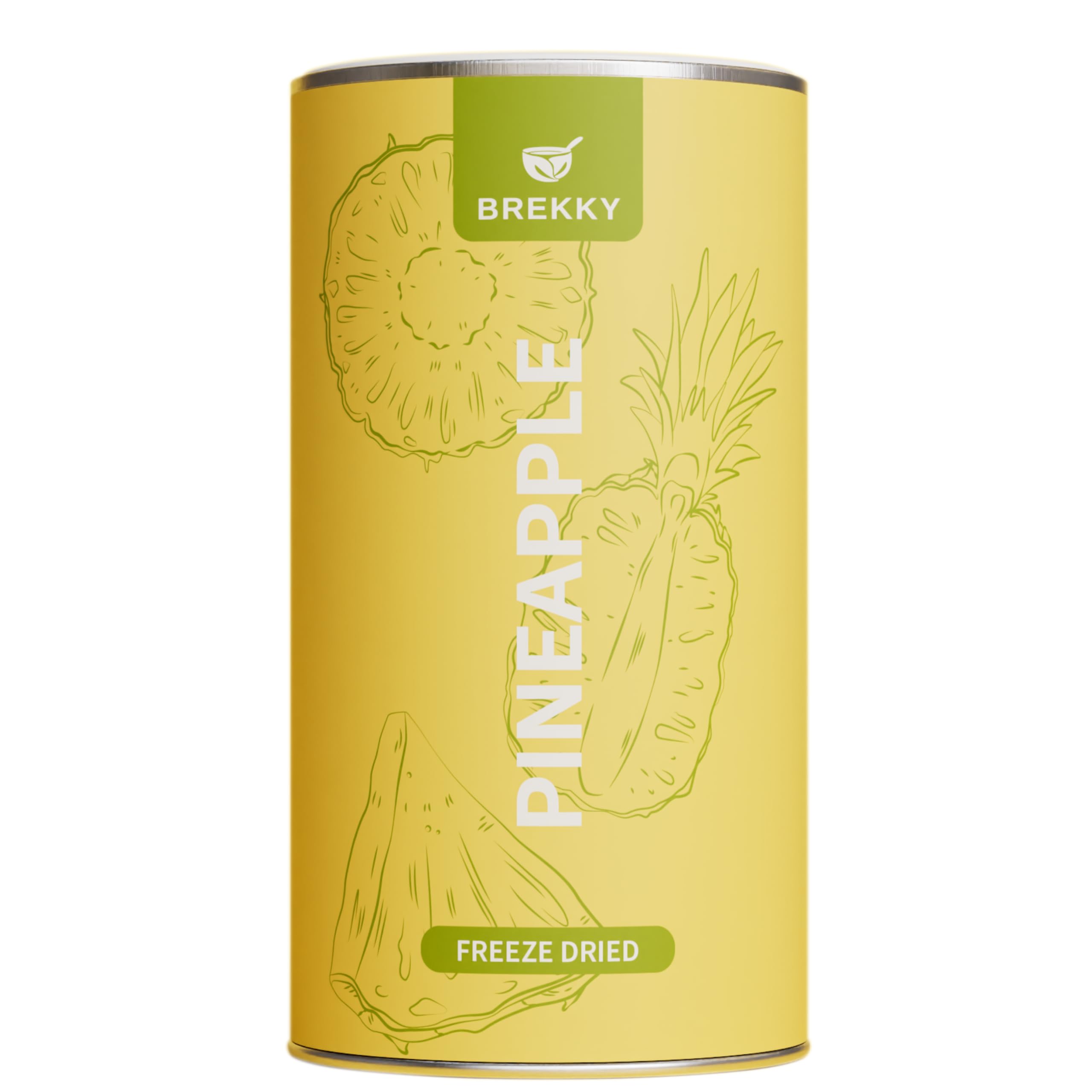 BREKKY – Gefriergetrocknete Ananas – 100% natürliche Früchte – vegan & ohne Zuckerzusatz – reich an Vitaminen & Ballaststoffen - extra knusprige Ananas gefriergetrocknet